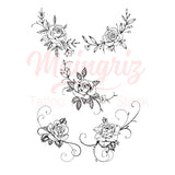 5 Roses side boobs tattoo design high resolution download