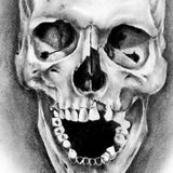 selection of amazing skull tattoo references in black and grey style