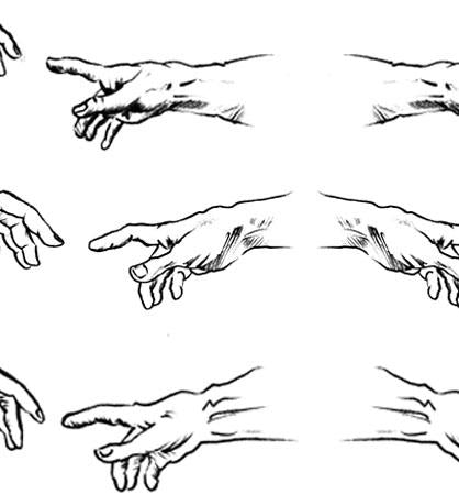 The Creation of Adam. The hand of Man and The hand of God. A section of  Michelangelo's fresco Sistine Chapel ceiling painted c.1511. (Long full  fragment: detailed vector outline drawing). Stock Vector |