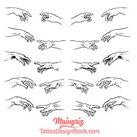 The Creation of Adam. Fragment (Outline Vesion) Stock Vector - Illustration  of creation, fragment: 16455743