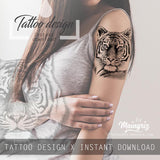 Realistic tiger tattoo design high resolution download
