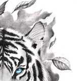 realistic tiger with key and rose tattoo design references