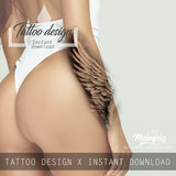 realistic wings tattoo design created by tattoodesignstock.com
