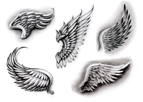 Buy Wings Tattoo Design White Background PNG File Download High Resolution  Online in India - Etsy