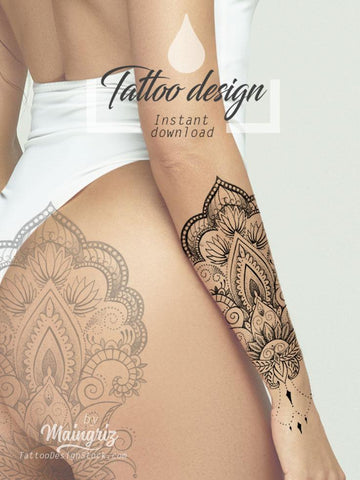 sexy wrist oriental mandala tattoo design references
